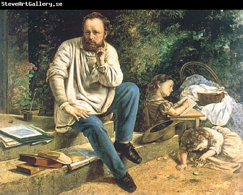 Gustave Courbet Proudhon and his children